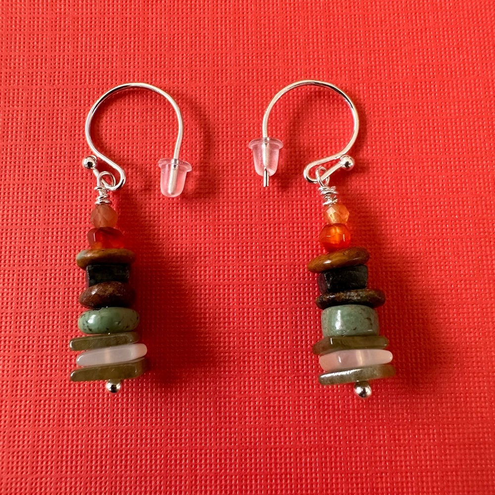 One pair of natural stone earrings
